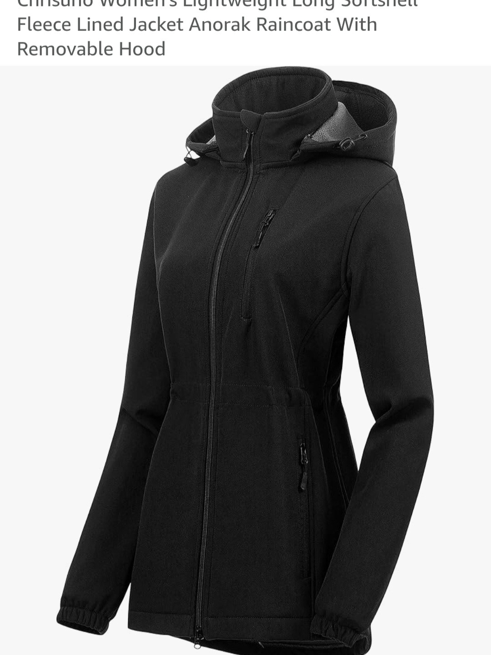 NWT Women's 2X CHRISUNO Black Softshell Jacket with Removable Hood